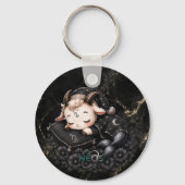 Zodiac Kawaii Neos Steenbok Sleutelhanger (Achterkant)
