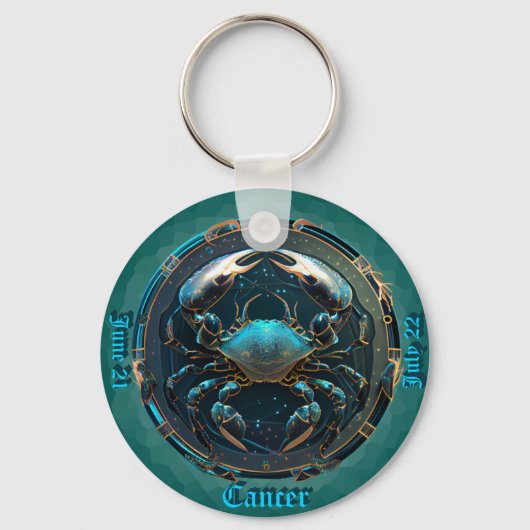 Zodiac Kreeft Aangepaste NAAM, DATUM Sleutelhanger (Voorkant)