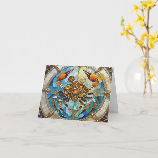 Zodiac - Kreeft De Krab Kaart (Gele Bloem)