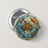 Zodiac - Kreeft De Krab Ronde Button 5,7 Cm (Voorkant /achterkant)