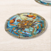 Zodiac - Kreeft De Krab Ronde Kartonnen Onderzetter (Gebogen)