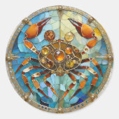 Zodiac - Kreeft De Krab Ronde Sticker (Voorkant)