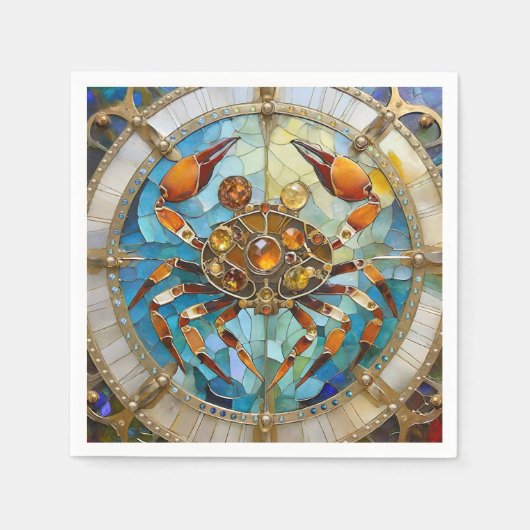 Zodiac - Kreeft De Krab Servet (Voorkant)