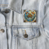 Zodiac - Kreeft De Krab Vierkante Button 5,1 Cm (In situ)