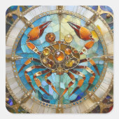 Zodiac - Kreeft De Krab Vierkante Sticker (Voorkant)