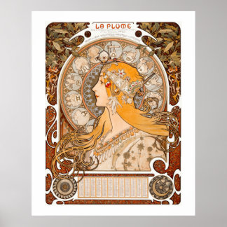 Zodiac La Plume van Alphonse Maria Mucha Poster