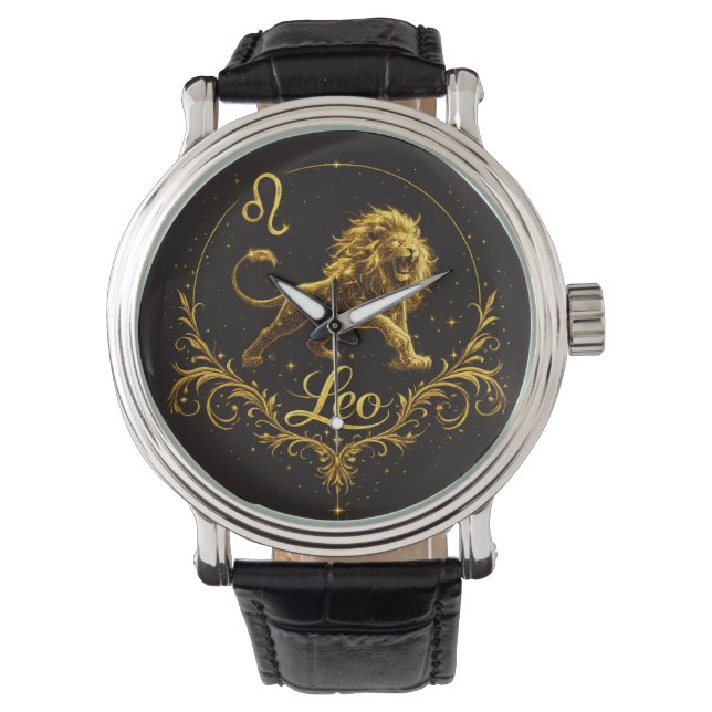 Zodiac Leeuw goud  Horloge (Voorkant)