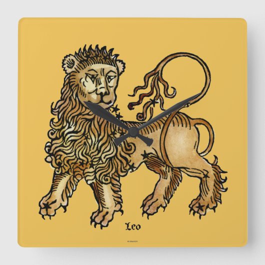 Zodiac: Leo, 1482 Vierkante Klok (Voorkant)