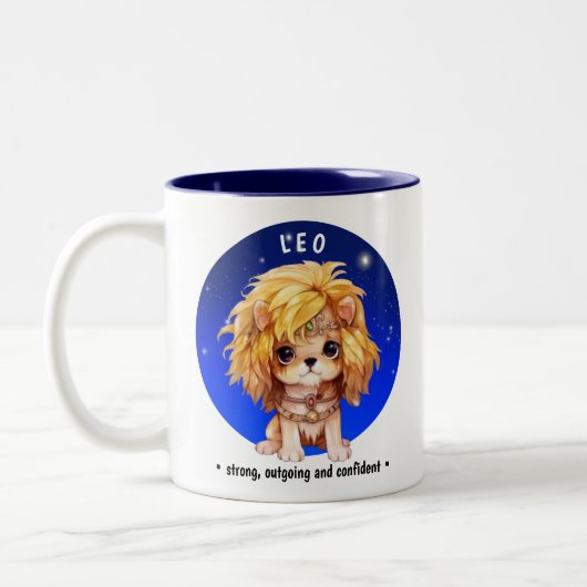 Zodiac Leo aangepaste naam datum Tweekleurige Koffiemok (Links)