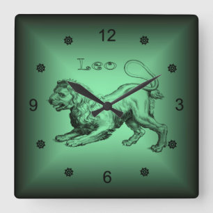 Zodiac ~ Leo ~ Astrologische signalen ~ Horoscope Vierkante Klok