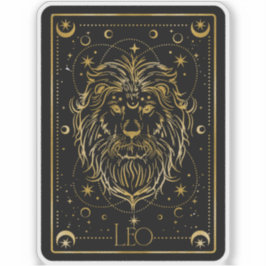 Zodiac Leo Black & Gold Astrologische Sticker