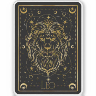 Zodiac Leo Black & Gold Astrologische Sticker