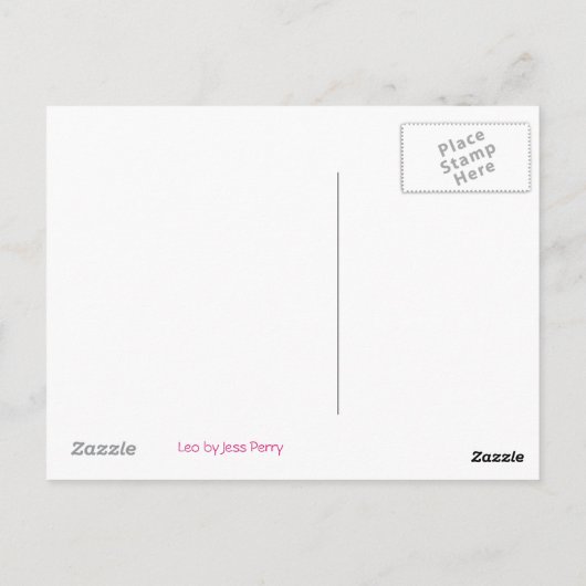 Zodiac Leo briefkaart (Achterkant)