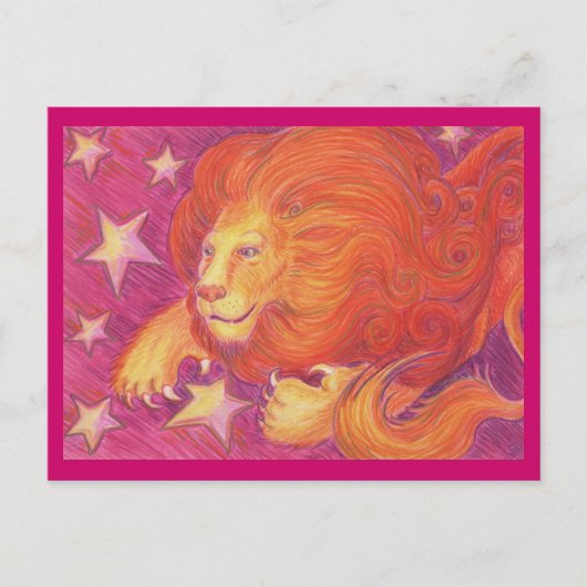 Zodiac Leo briefkaart (Voorkant)