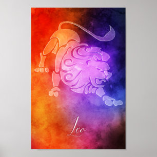 Zodiac: Leo Colorful Snoep Colors Poster