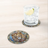 Zodiac - Leo de Leeuw Ronde Kartonnen Onderzetter (Insitu)