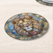 Zodiac - Leo de Leeuw Ronde Kartonnen Onderzetter (Gebogen)