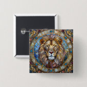 Zodiac - Leo de Leeuw Vierkante Button 5,1 Cm (Voorkant /achterkant)