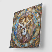 Zodiac - Leo de Leeuw Vierkante Klok (Hoek)