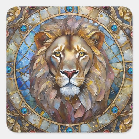 Zodiac - Leo de Leeuw Vierkante Sticker (Voorkant)