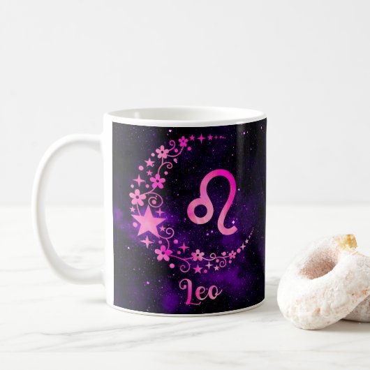 Zodiac Leo Design Coffee Mok Cup (Met donut)