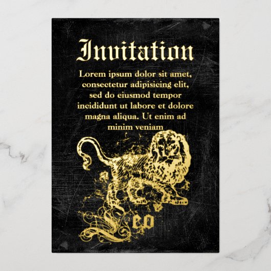 Zodiac Leo Folie Uitnodiging (Voorkant)
