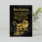 Zodiac Leo Folie Uitnodiging (Staand Voorkant)