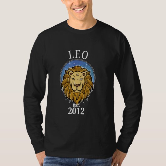 Zodiac Leo geboren in 2012 T-shirt (Voorkant)