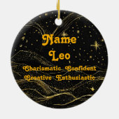 Zodiac Leo gepersonaliseerde astrologie Ornament (Achterkant)