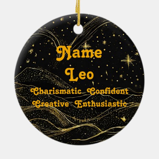 Zodiac Leo gepersonaliseerde astrologie Ornament (Achterkant)