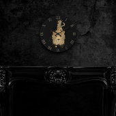 Zodiac Leo | Grote kosmische goud- en zwarte astro Ronde Klok