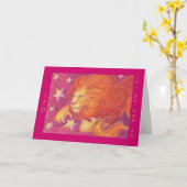 Zodiac Leo 'Happy Birthday' wenskaart Kaart (Gele Bloem)