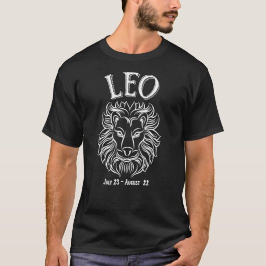 Zodiac Leo Horoscoop Sign Lion T-shirt (Voorkant)