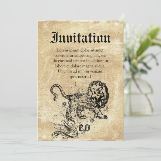  Zodiac Leo Kaart (Staand voorkant)