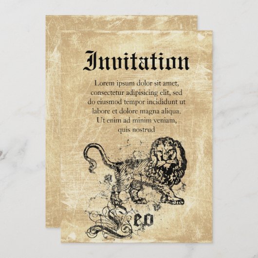  Zodiac Leo Kaart (Voorkant / Achterkant)