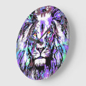 Zodiac Leo - Lion Portret Tekening - Lion Clock Grote Klok (Hoek)