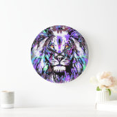 Zodiac Leo - Lion Portret Tekening - Lion Clock Grote Klok (Huis)