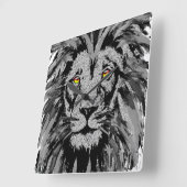 Zodiac Leo - Lion Portret Tekening - Lion Clock Vierkante Klok (Hoek)