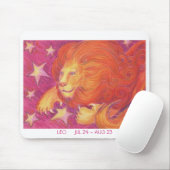 Zodiac Leo mousepad witte grens Muismat (Met muis)