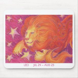 Zodiac Leo mousepad witte grens Muismat