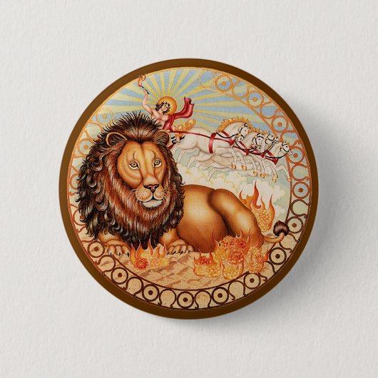 Zodiac Leo - Pas hem aan! Ronde Button 5,7 Cm (Voorkant)