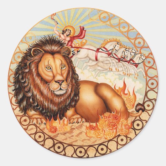 Zodiac Leo - Pas hem aan! Ronde Sticker (Voorkant)