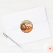 Zodiac Leo - Pas hem aan! Ronde Sticker (Envelop)