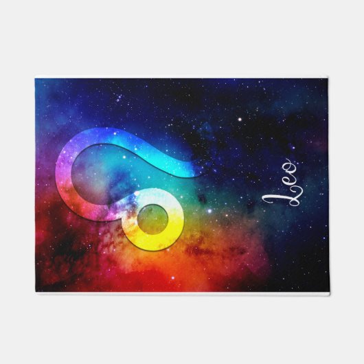 Zodiac: Leo Rainbow Space Deurmat (Voorkant)