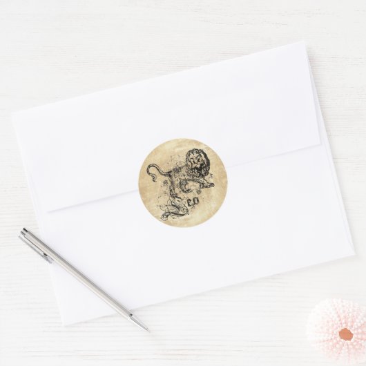  Zodiac Leo Ronde Sticker (Envelop)