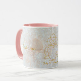 Zodiac Leo Star Sign Celestial Monogram Glitter Mok