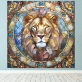 Zodiac - Leo the Lion Canvas Afdruk (Insitu (Houten vloer))