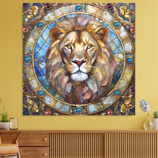 Zodiac - Leo the Lion Canvas Afdruk (Insitu (Woonkamer))