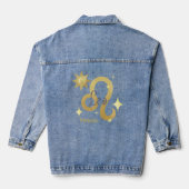 Zodiac Leo Waterverf gepersonaliseerd Jean Denim Denim Jacket (Achterkant)