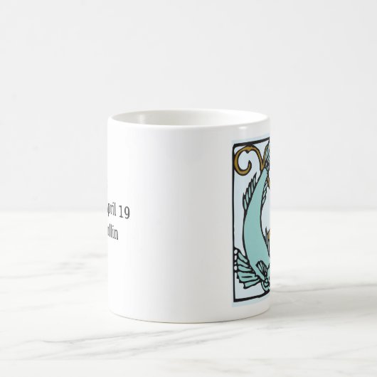 Zodiac letterpress Aries verjaardagsmok Koffiemok (Center)